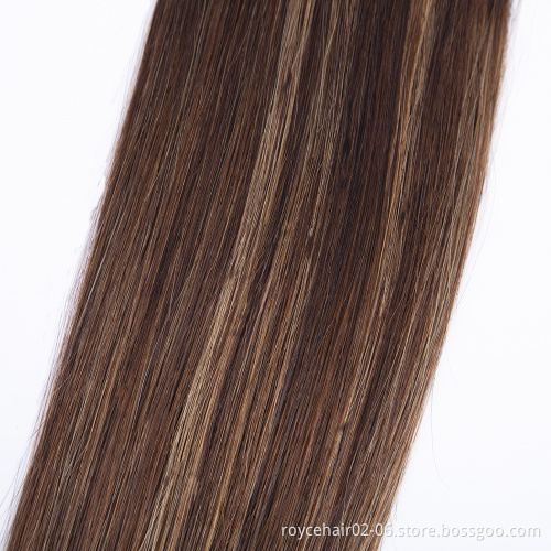 Royce  Piano Color Human Hair Weave,P4/27 Colored Mixed Color Hair Weft Super Double Drawn Hair Extensions